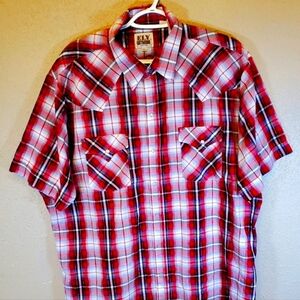 Ely Cattleman Men's Plaid Pearl Snap Button Up Shirt Size XL